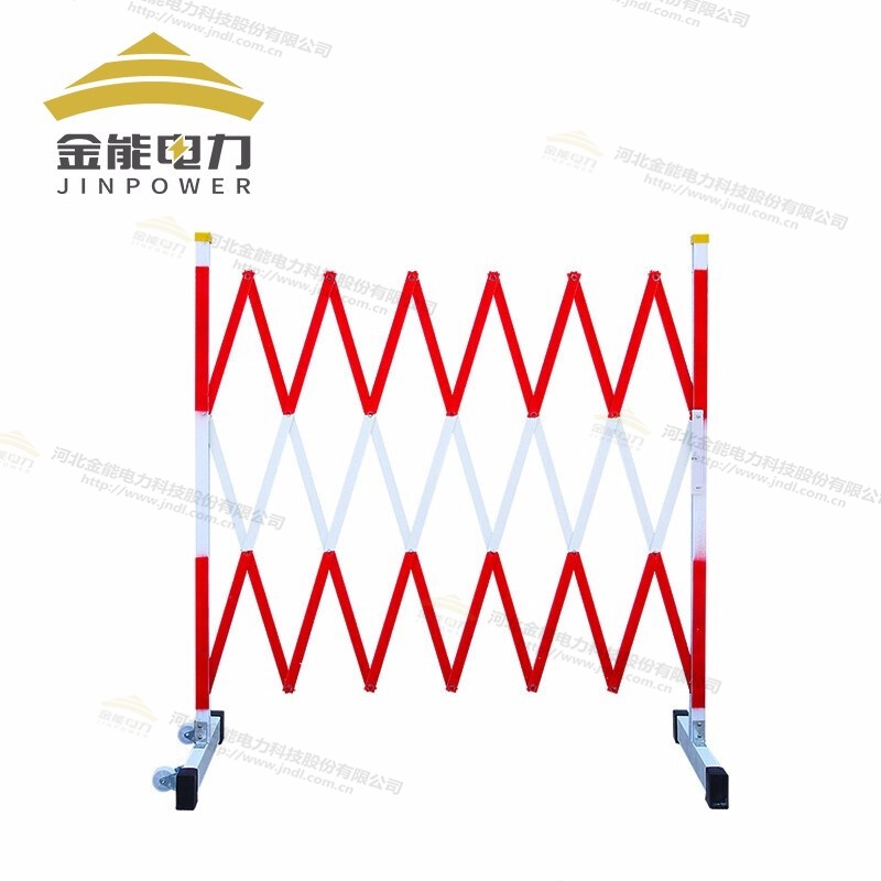 玻璃鋼伸縮片狀圍欄 紅白相間帶成向輪